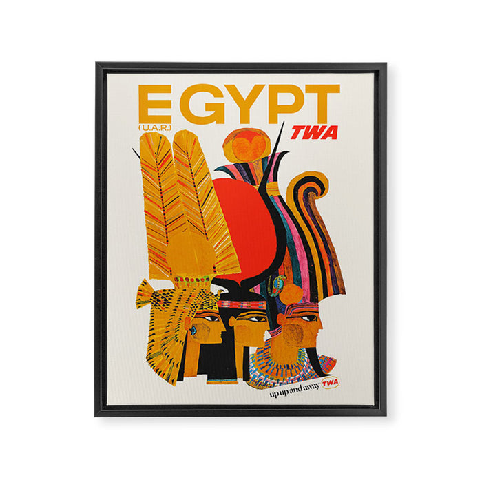 Egypt Vintage Mid Century Travel Poster, 1960 Framed Canvas Print Gallery Image 1