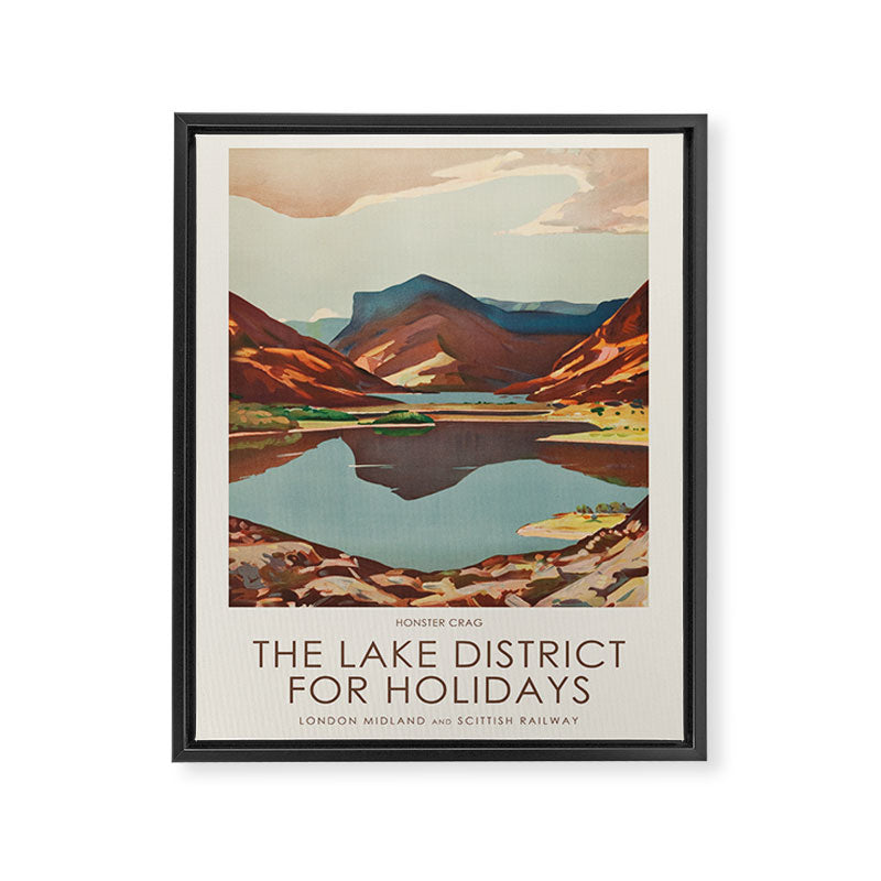 English vintage travel poster - The Lake District for holidays, 1930s Framed Canvas Print Gallery Image 6