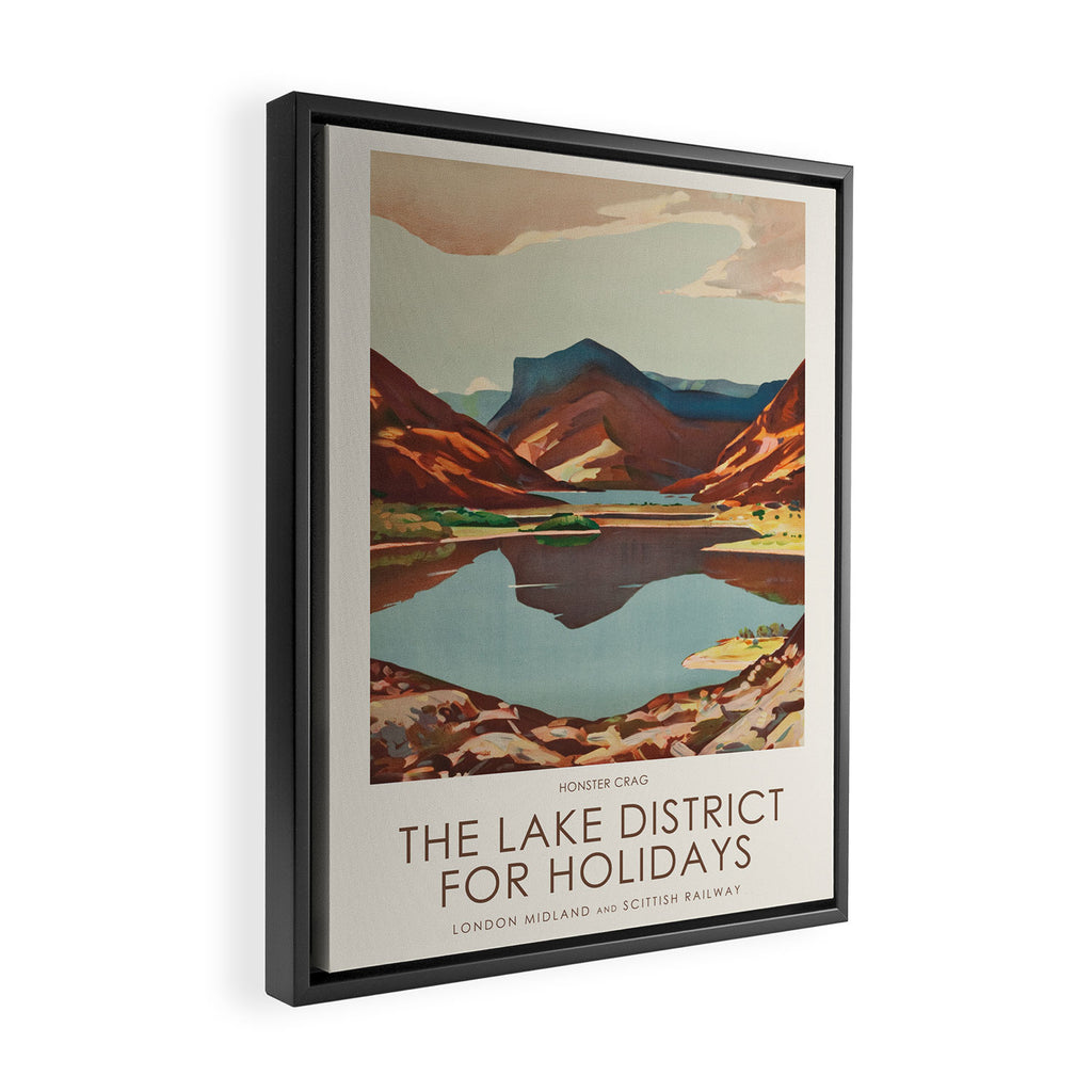English vintage travel poster - The Lake District for holidays, 1930s Framed Canvas Print Gallery Image 2