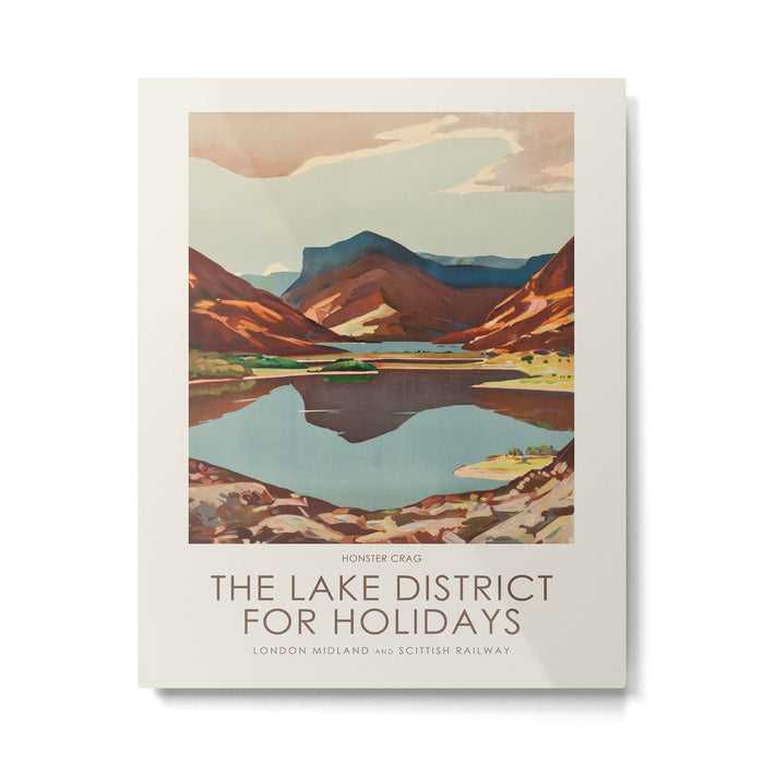 English vintage travel poster - The Lake District for holidays, 1930s Metal Print Gallery Image 1
