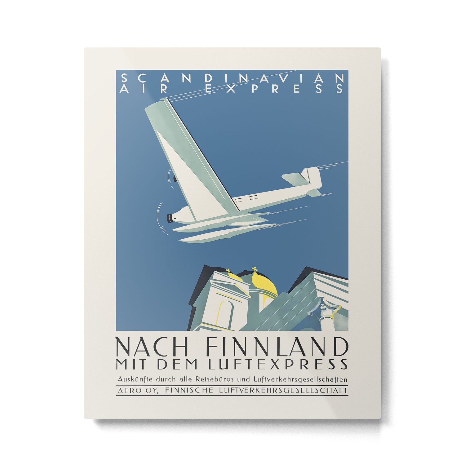 Finland Vintage Travel Poster, 1933 Metal Print Gallery Image 4