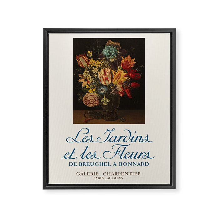 Floral Still Life French Art Gallery Exhibition Poster, 1965 Framed Canvas Print Gallery Image 1