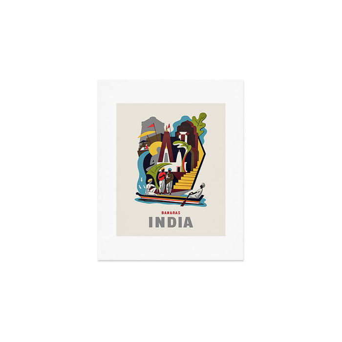 India Vintage Travel Poster, 1950s Art Print Gallery Image 1