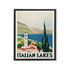 Italian Lakes Vintage Travel Poster, 1930s Framed Canvas Print Gallery Image 6