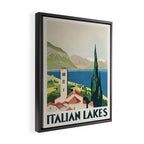 Italian Lakes Vintage Travel Poster, 1930s Framed Canvas Print Gallery Image 2