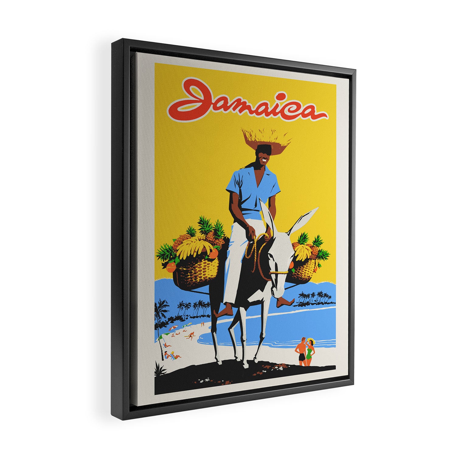 Jamaica Vintage Travel Poster, 1950 Framed Canvas Print Gallery Image 2