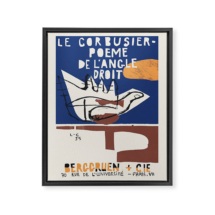 Le Corbusier - Exhibition poster for Poeme de L'Angle Droit 1995 in Paris Framed Canvas Print Gallery Image 1