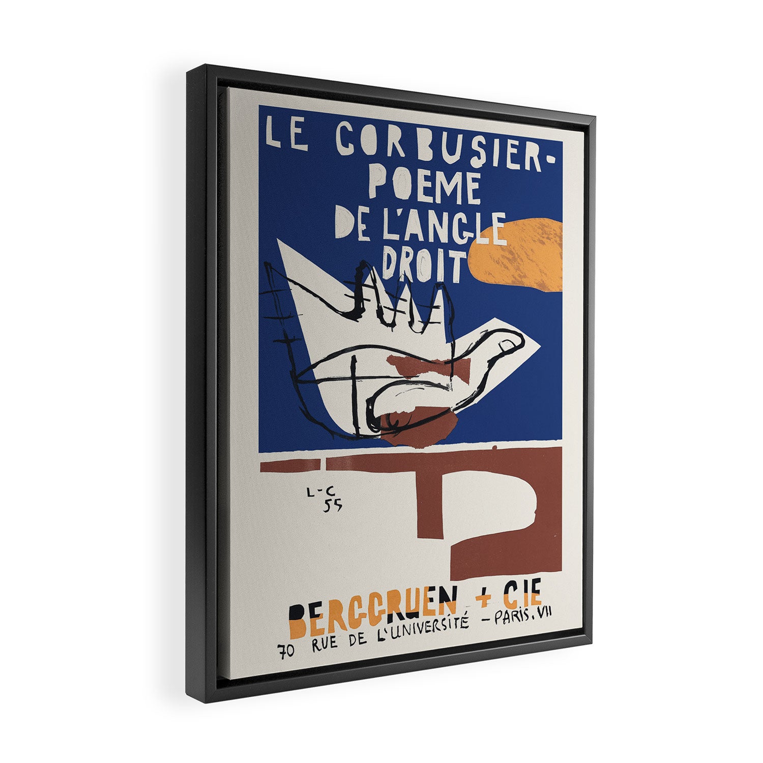 Le Corbusier - Exhibition poster for Poeme de L'Angle Droit 1995 in Paris Framed Canvas Print Gallery Image 2