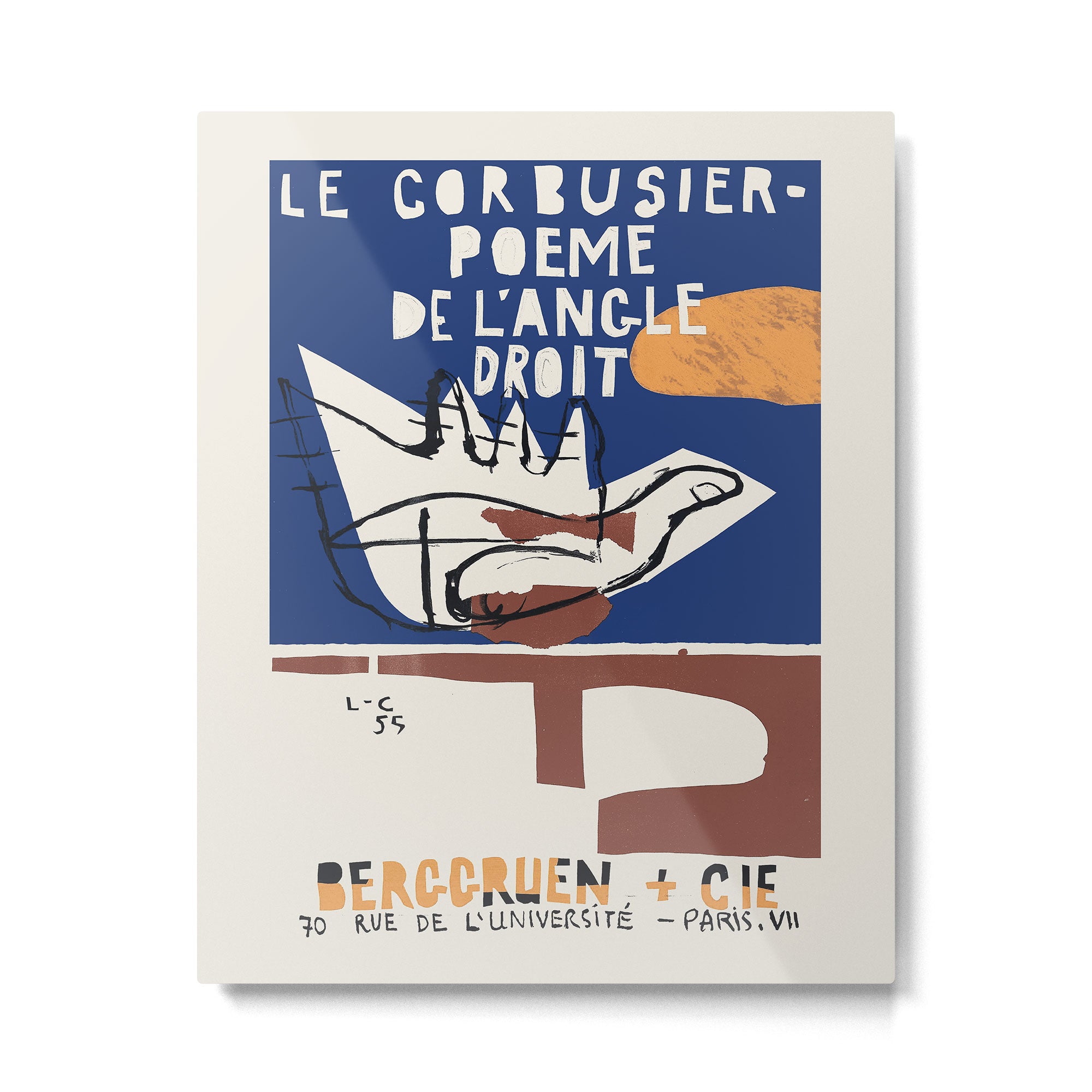 Le Corbusier - Exhibition poster for Poeme de L'Angle Droit 1995 in Paris Metal Print Gallery Image 4