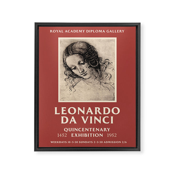 Leonardo Da Vinci Exhibition Poster, 1952 Framed Canvas Print Gallery Image 1