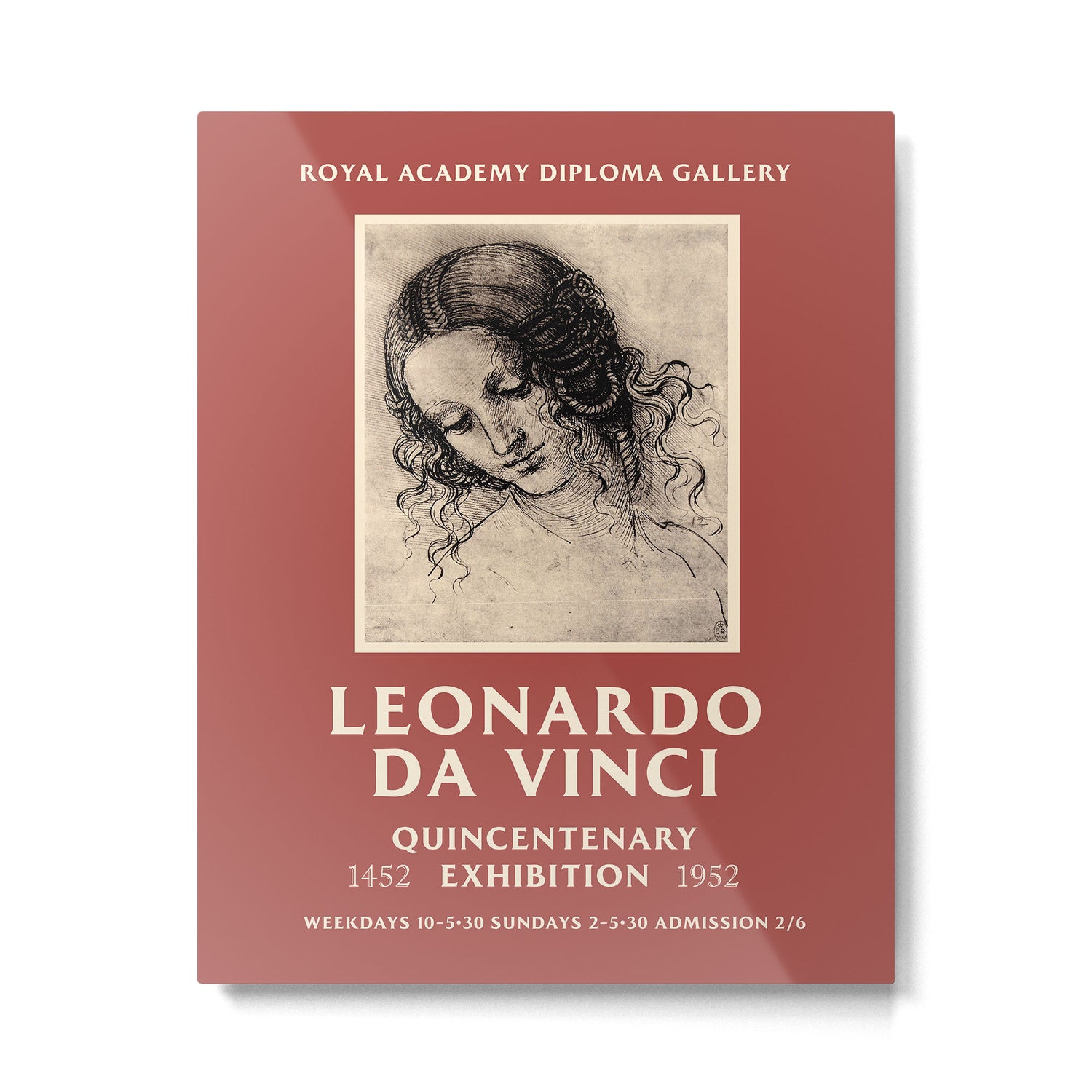 Leonardo Da Vinci Exhibition Poster, 1952 Metal Print Gallery Image 4