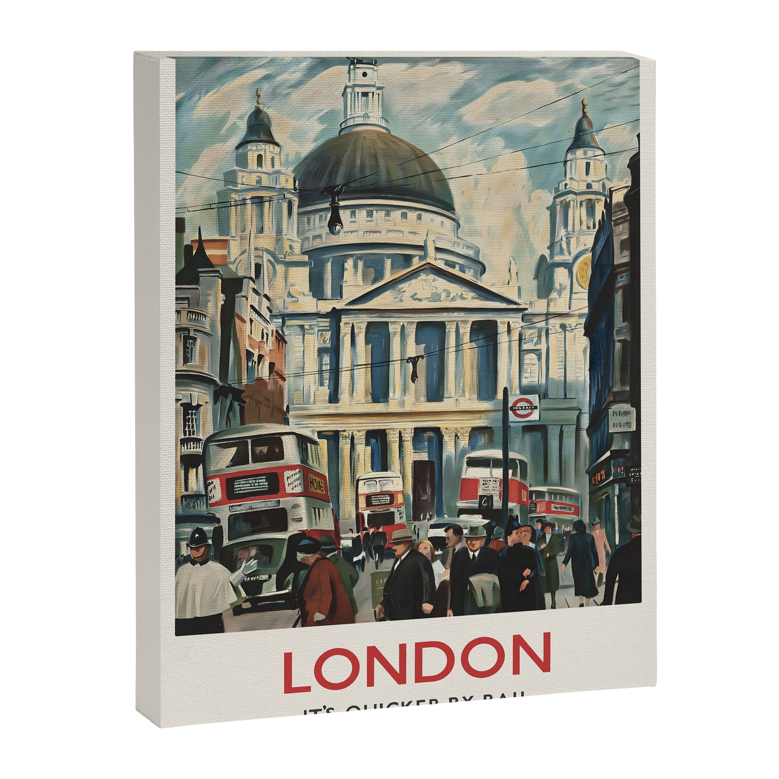 London, It's Quicker by Rail, 1939 Canvas Print Gallery Image 6