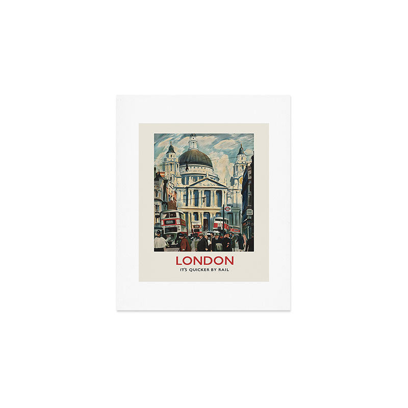 London, It's Quicker by Rail, 1939 Art Print Gallery Image 1