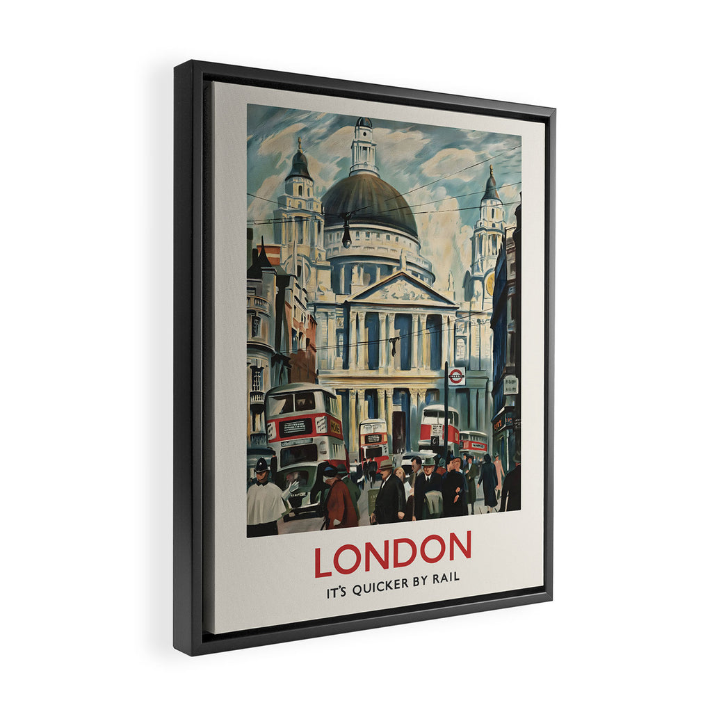 London, It's Quicker by Rail, 1939 Framed Canvas Print Gallery Image 2