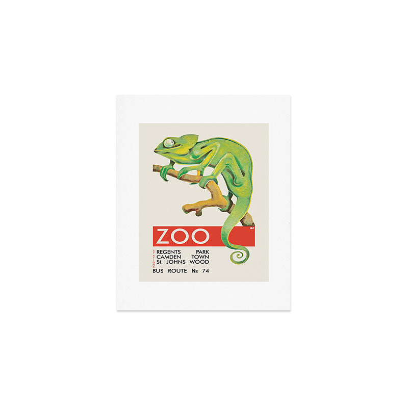London Zoo Vintage Poster with Chameleon, 1935 Art Print Gallery Image 1