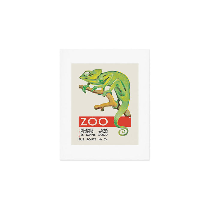London Zoo Vintage Poster with Chameleon, 1935 Art Print Gallery Image 1