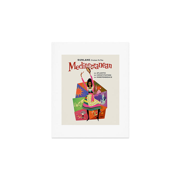 Mediterranean Vintage Travel Poster, 1960s Art Print Gallery Image 1