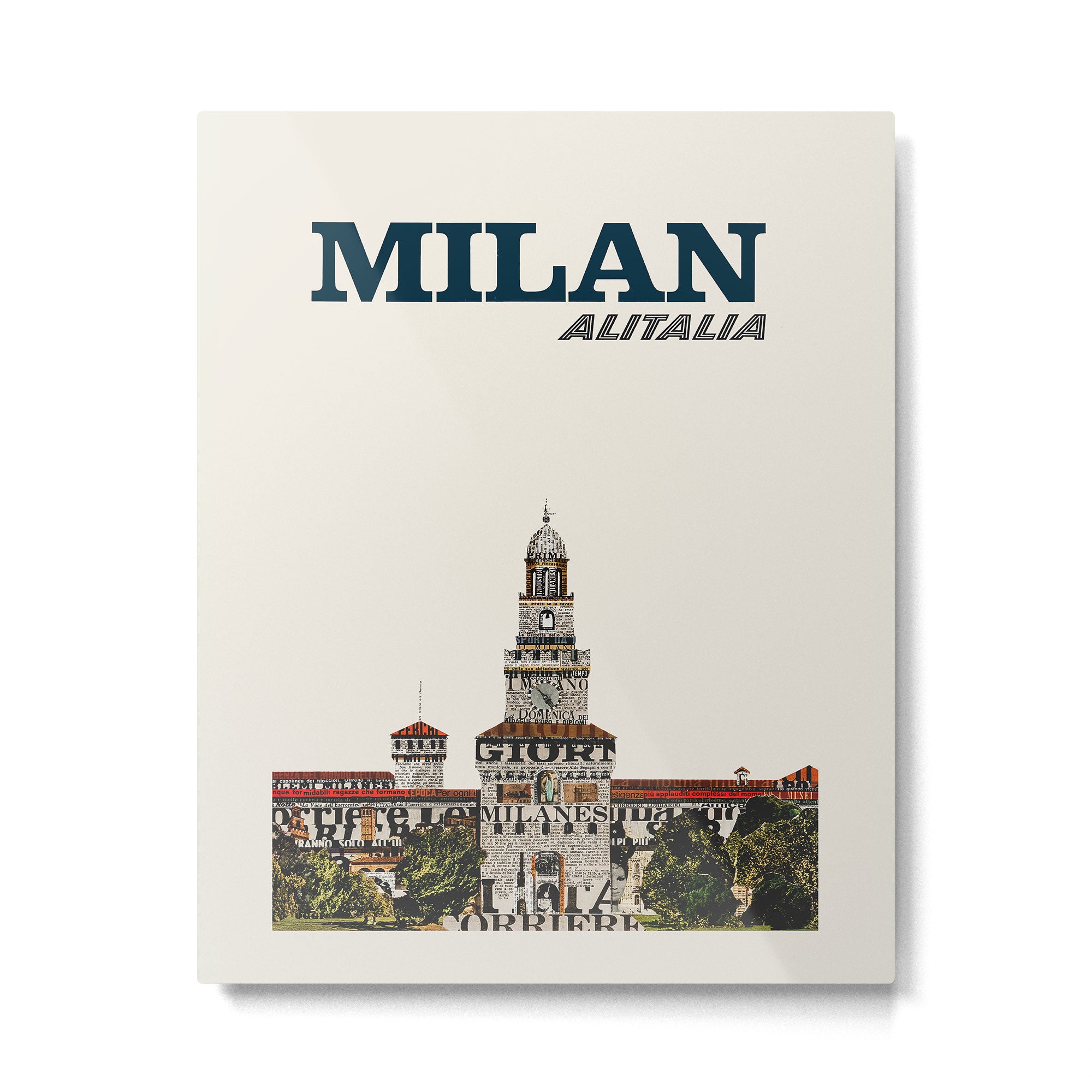 Milan Vintage Travel Poster, 1960s Metal Print Gallery Image 4