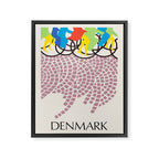 Modernist Poster Denmark Cycling, 1960s Framed Canvas Print Gallery Image 6