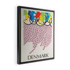 Modernist Poster Denmark Cycling, 1960s Framed Canvas Print Gallery Image 2