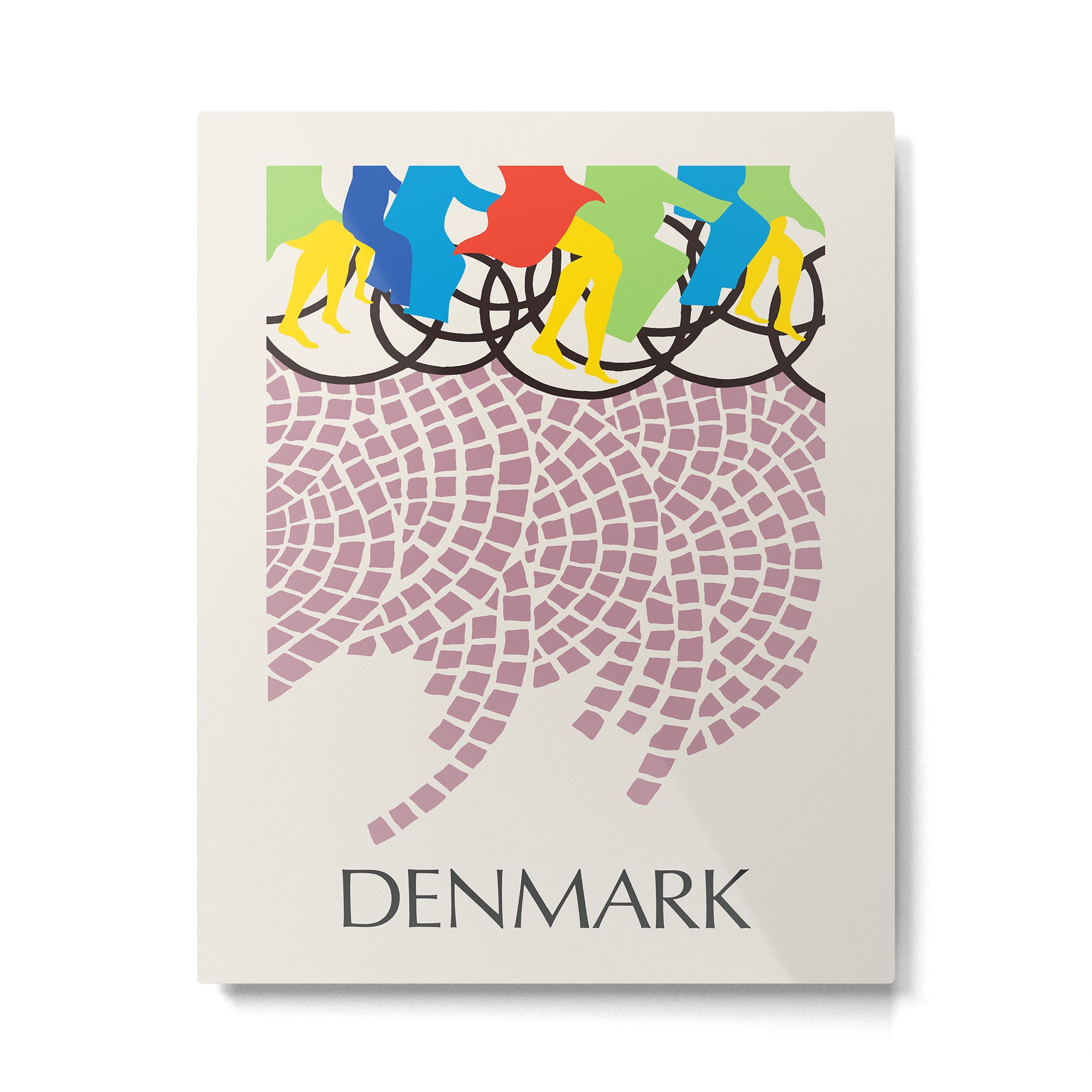 Modernist Poster Denmark Cycling, 1960s Metal Print Gallery Image 4