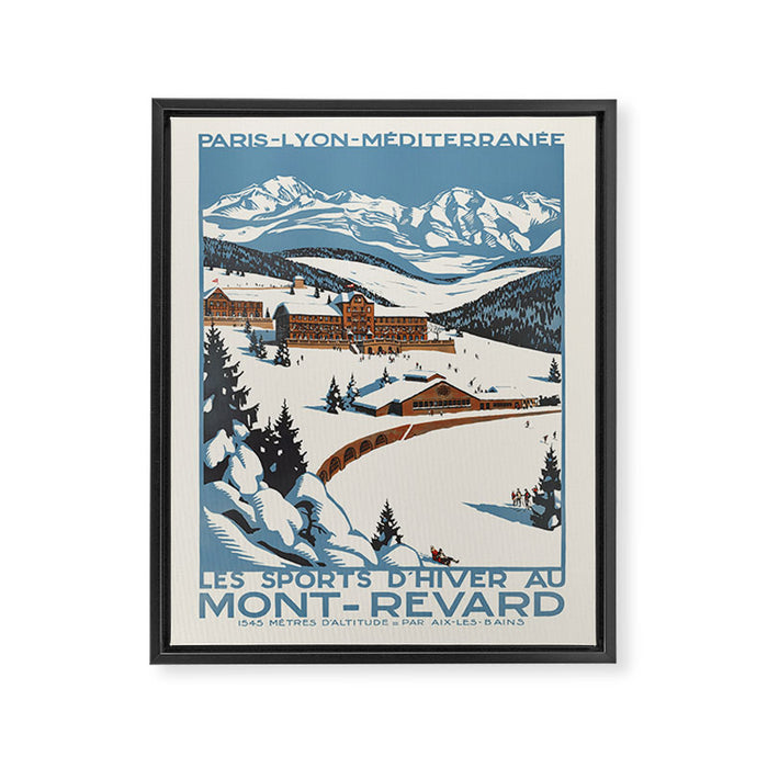 Mont Revard Vintage ski poster, 1920s Framed Canvas Print Gallery Image 1