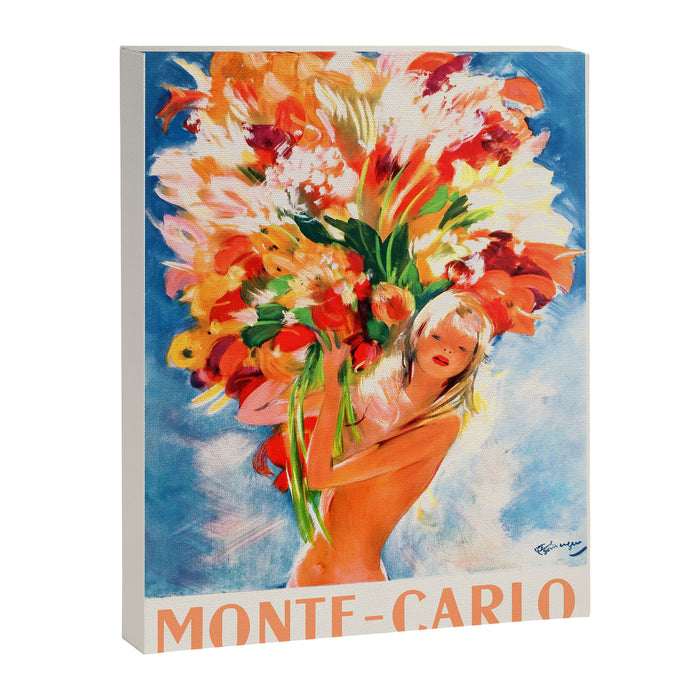 Monte Carlo Vintage Travel Poster in Pin-Up Style, 1950 Canvas Print Gallery Image 1