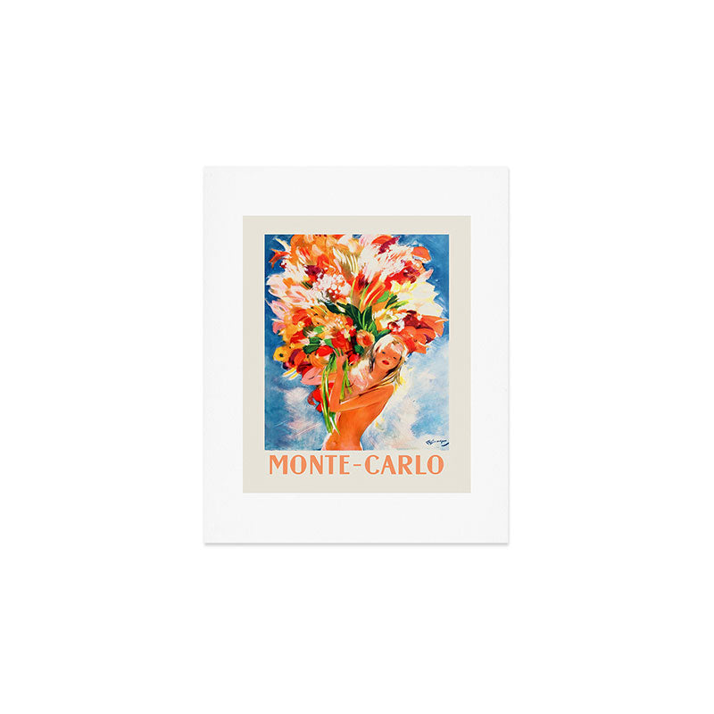 Monte Carlo Vintage Travel Poster in Pin-Up Style, 1950 Art Print Gallery Image 1