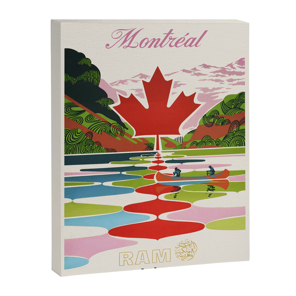 Montreal Canada Vintage Travel Poster, 1950s Canvas Print Gallery Image 6