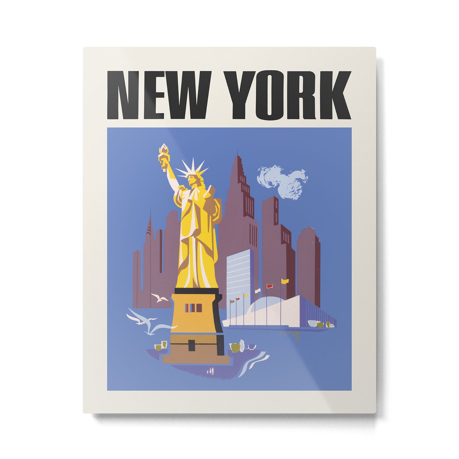 New York Vintage travel poster, 1950s Metal Print Gallery Image 4