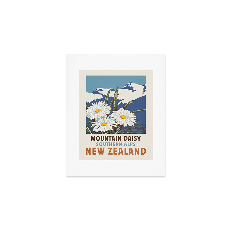 New Zealand, Southern Alps - Vintage travel poster, 1930s Art Print Gallery Image 1
