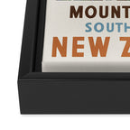 New Zealand, Southern Alps - Vintage travel poster, 1930s Framed Canvas Print Gallery Image 3
