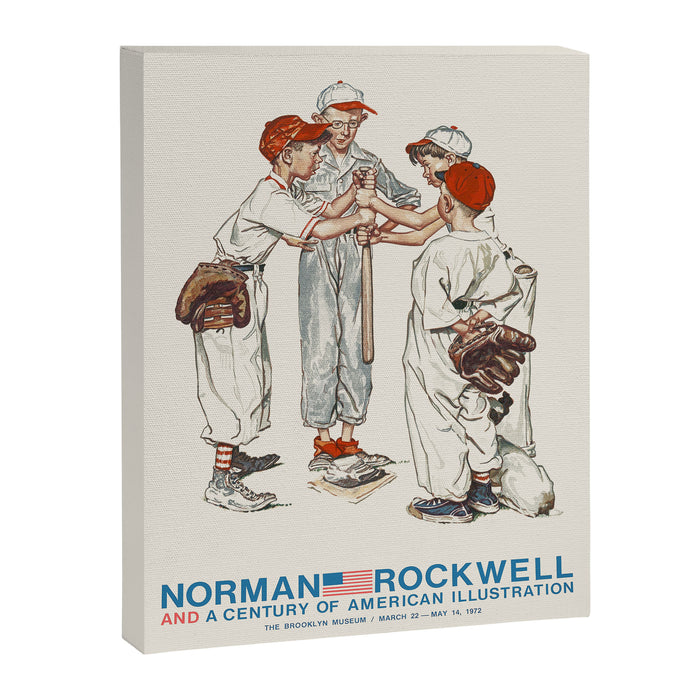 Norman Rockwell Art Exhibition Poster with Baseball illustration Canvas Print Gallery Image 1