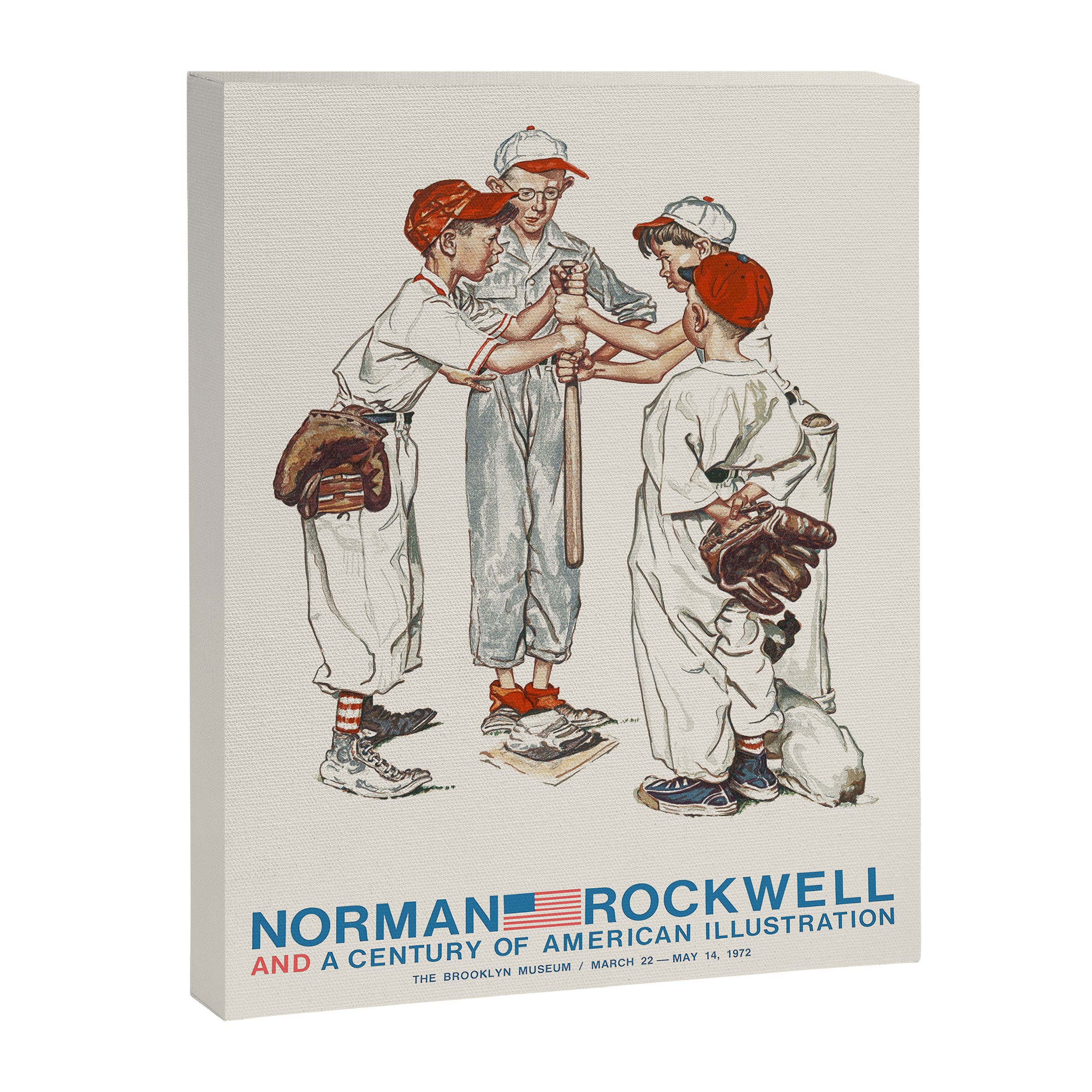 Norman Rockwell Art Exhibition Poster with Baseball illustration Canvas Print Gallery Image 6