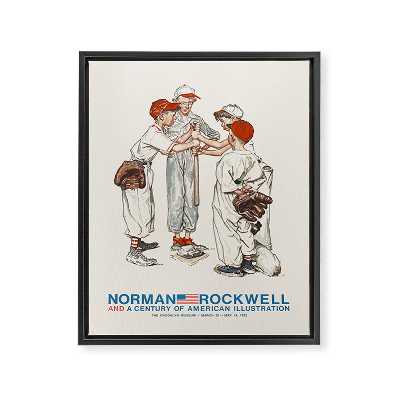 Norman Rockwell Art Exhibition Poster with Baseball illustration Framed Canvas Print Gallery Image 6