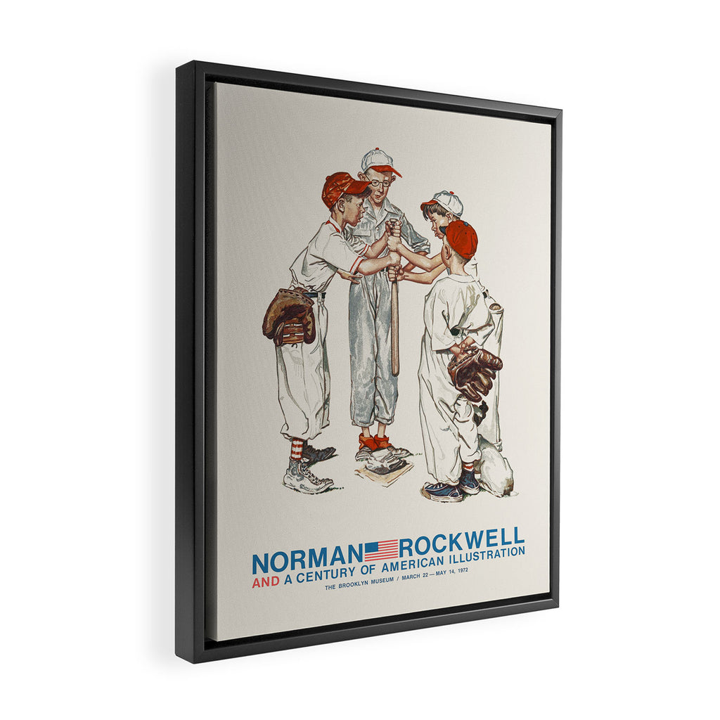 Norman Rockwell Art Exhibition Poster with Baseball illustration Framed Canvas Print Gallery Image 2