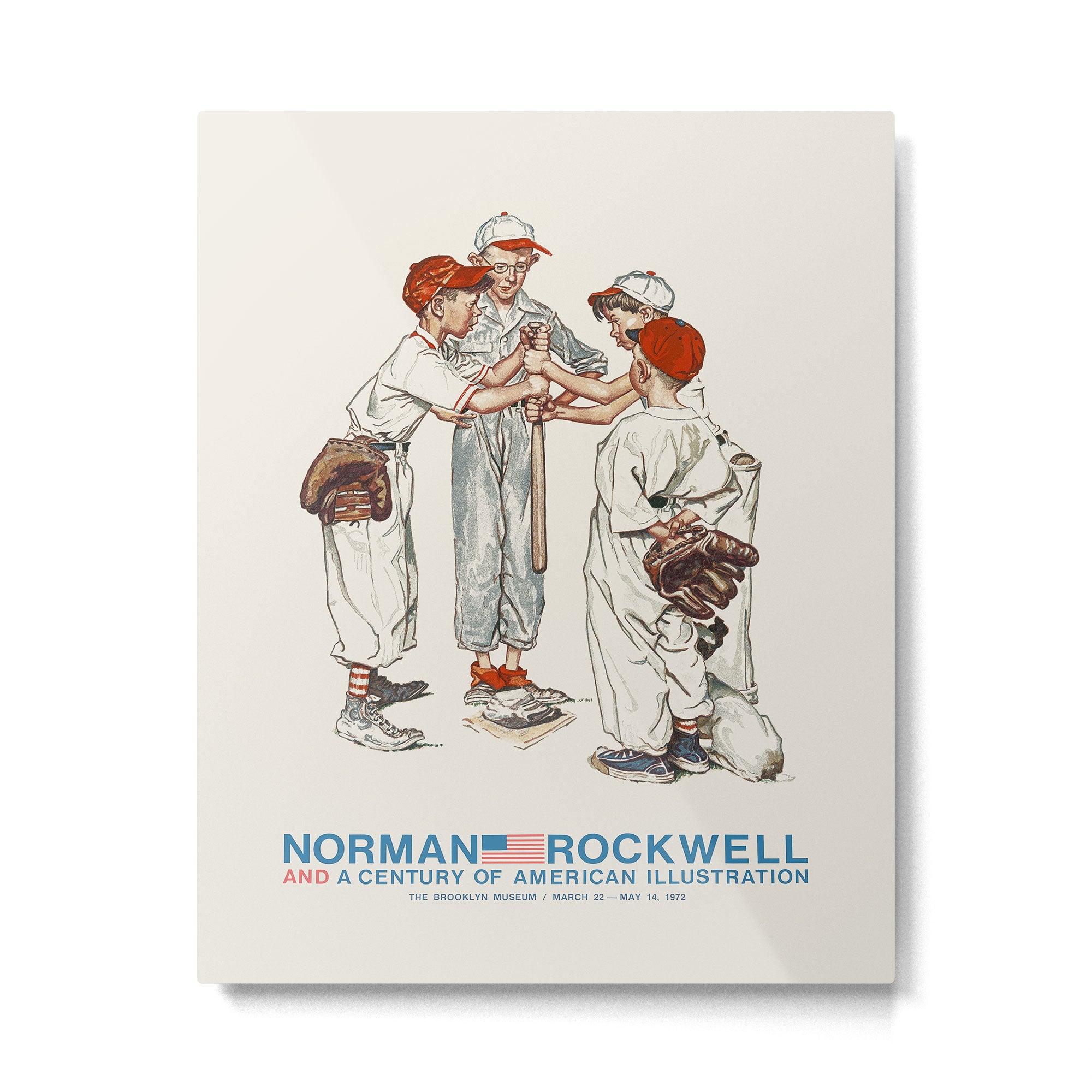 Norman Rockwell Art Exhibition Poster with Baseball illustration Metal Print Gallery Image 4