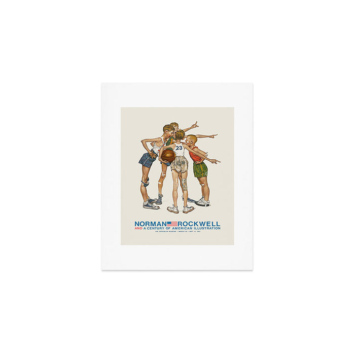 Norman Rockwell Art Exhibition Poster with Basketball illustration Art Print Gallery Image 1