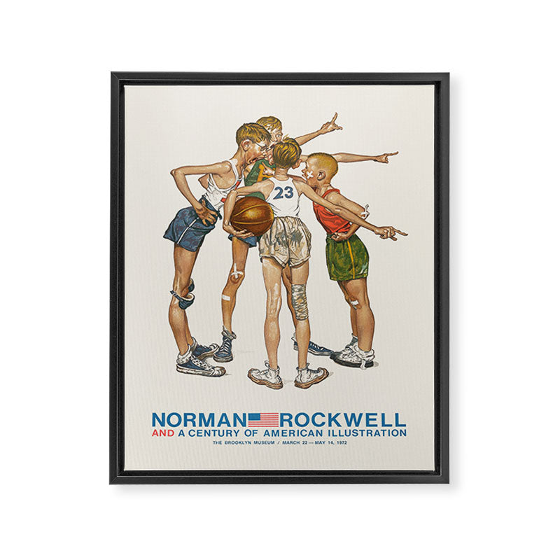 Norman Rockwell Art Exhibition Poster with Basketball illustration Framed Canvas Print Gallery Image 6