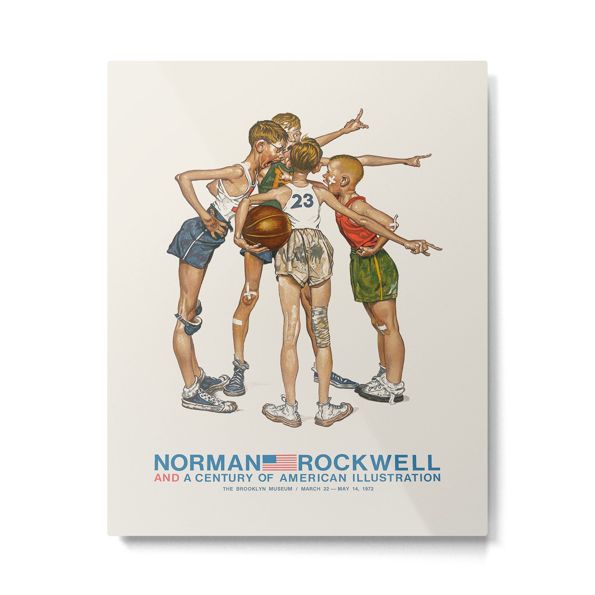 Norman Rockwell Art Exhibition Poster with Basketball illustration Metal Print Gallery Image 4