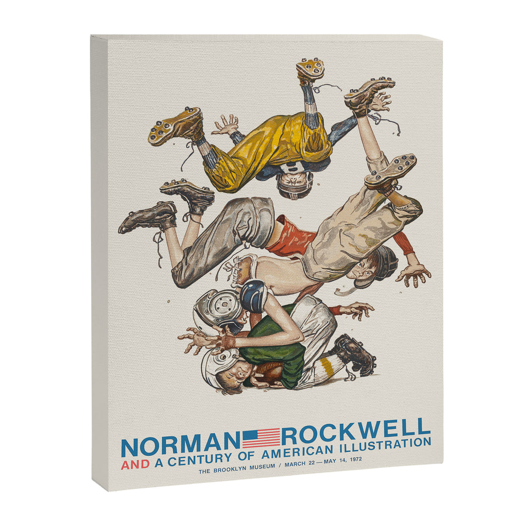 Norman Rockwell Art Exhibition Poster with Football illustration Canvas Print Gallery Image 6