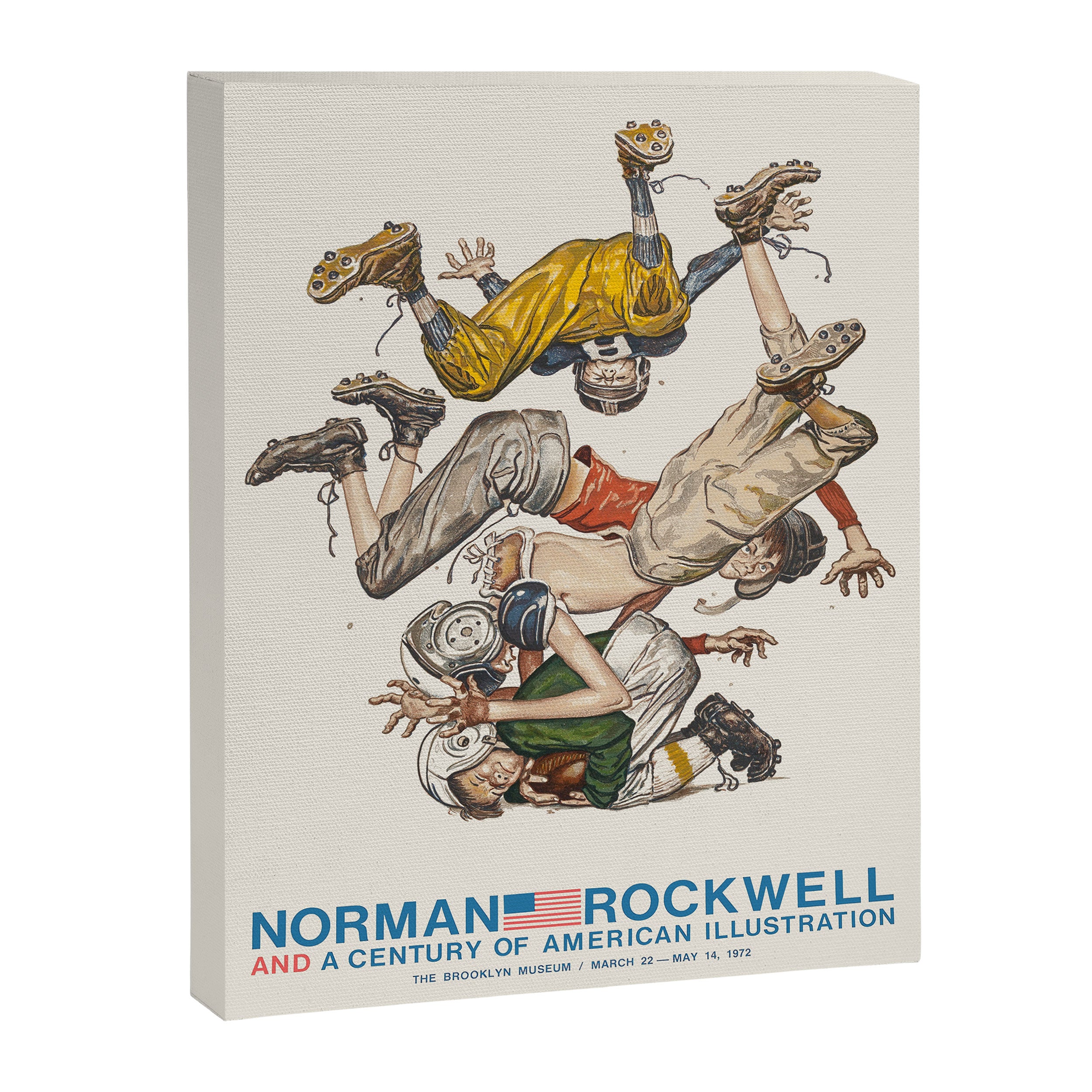 Norman Rockwell Art Exhibition Poster with Football illustration Canvas Print Gallery Image 6