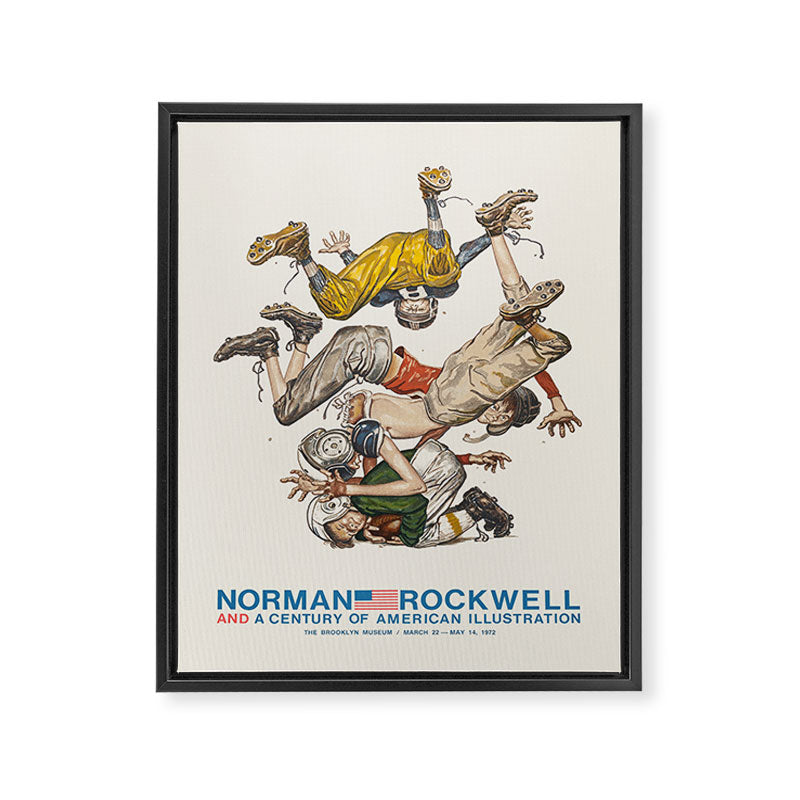 Norman Rockwell Art Exhibition Poster with Football illustration Framed Canvas Print Gallery Image 6