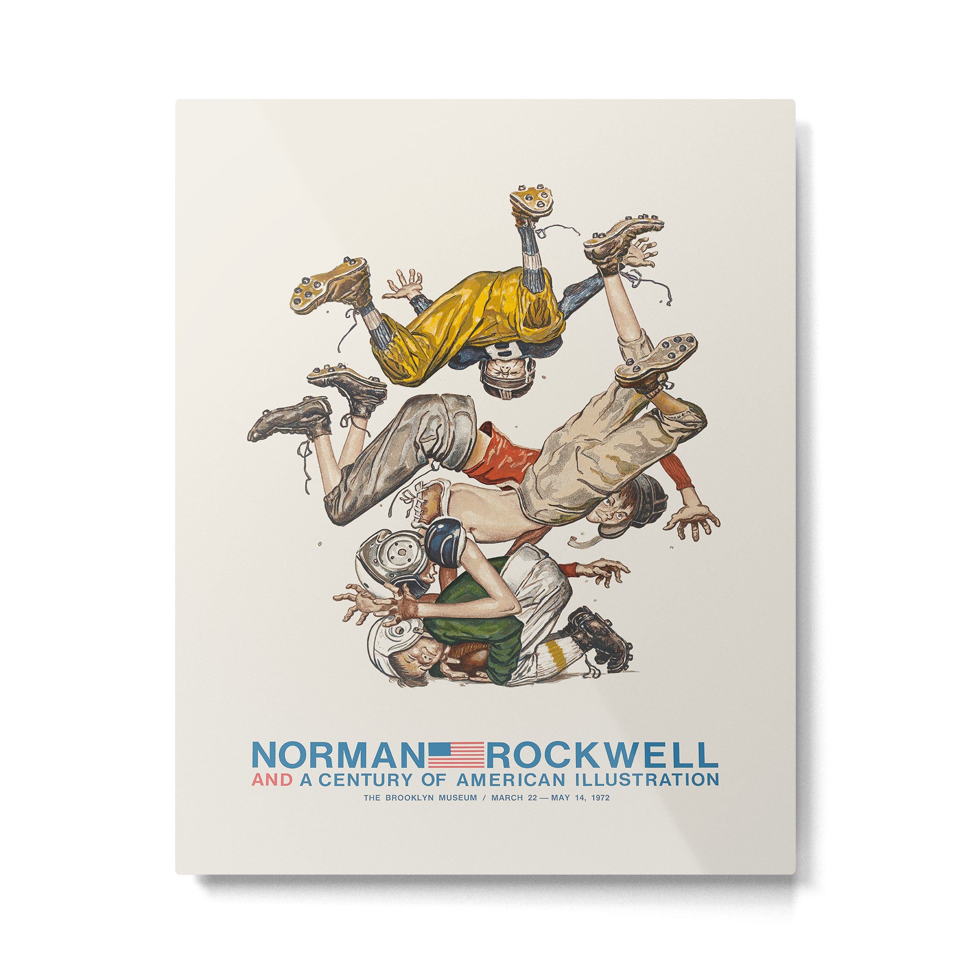 Norman Rockwell Art Exhibition Poster with Football illustration Metal Print Gallery Image 4