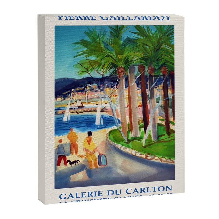 Pierre Gaillardot Vintage Exhibition Poster at Cannes, 1970s Canvas Print Gallery Image 1