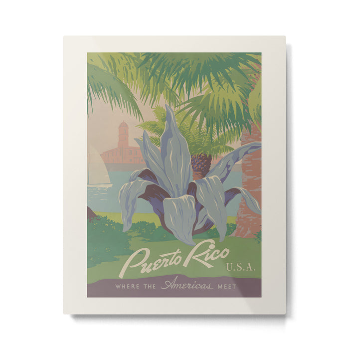 Puerto Rico Vintage travel poster, 1930s Metal Print Gallery Image 1