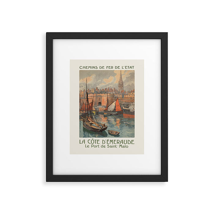 Saint Malo - Vintage french travel poster, 1920s Framed Art Print Gallery Image 1