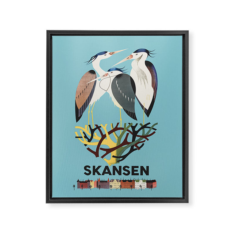 Skansen Zoo - Vintage Swedish Poster, 1954 Framed Canvas Print Gallery Image 6