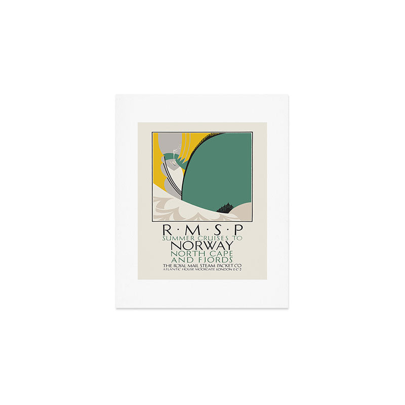 Summer Cruises to Norway - Vintage travel poster, 1930 Art Print Gallery Image 1