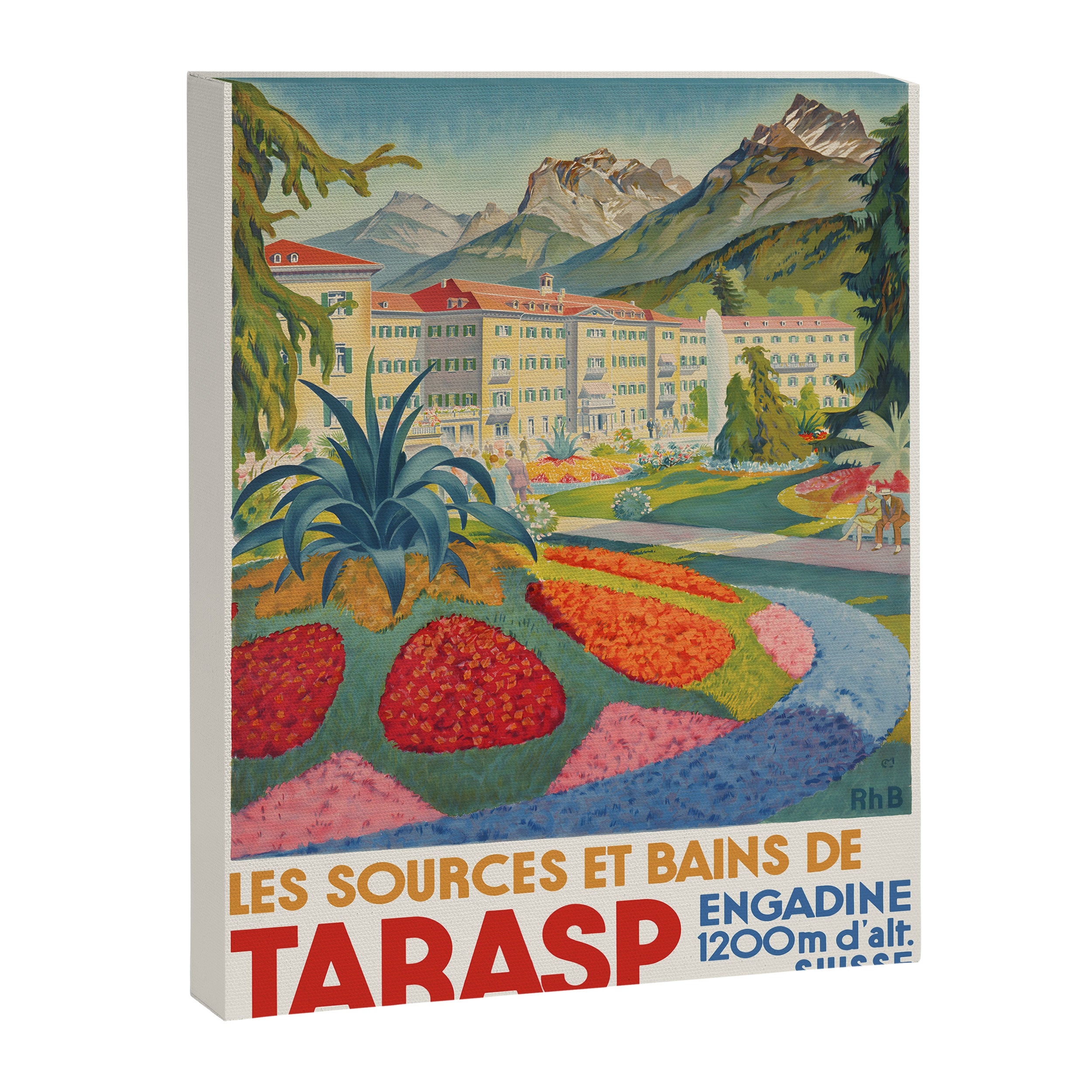 Tarasp, Switzerland - Vintage travel poster, 1950s  Canvas Print Gallery Image 6